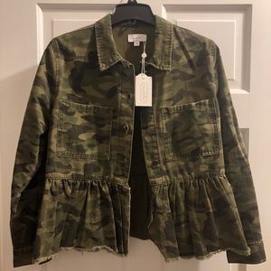 Mudpie camo peplum jacket - NWT, size medium.